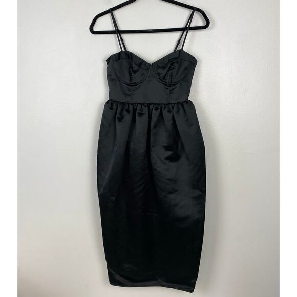 Future Collective Sweetheart Bubble‎ Satin Midi Dress Bustier Elegant Size XS - Picture 2 of 10